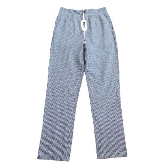 Free People NWT Kate Plaid Straight Leg Navy Size XS - Picture 7 of 13